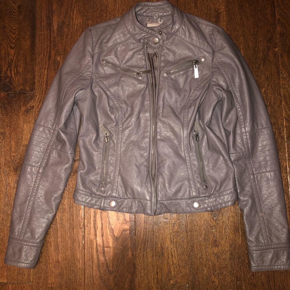 Grey leather jacket